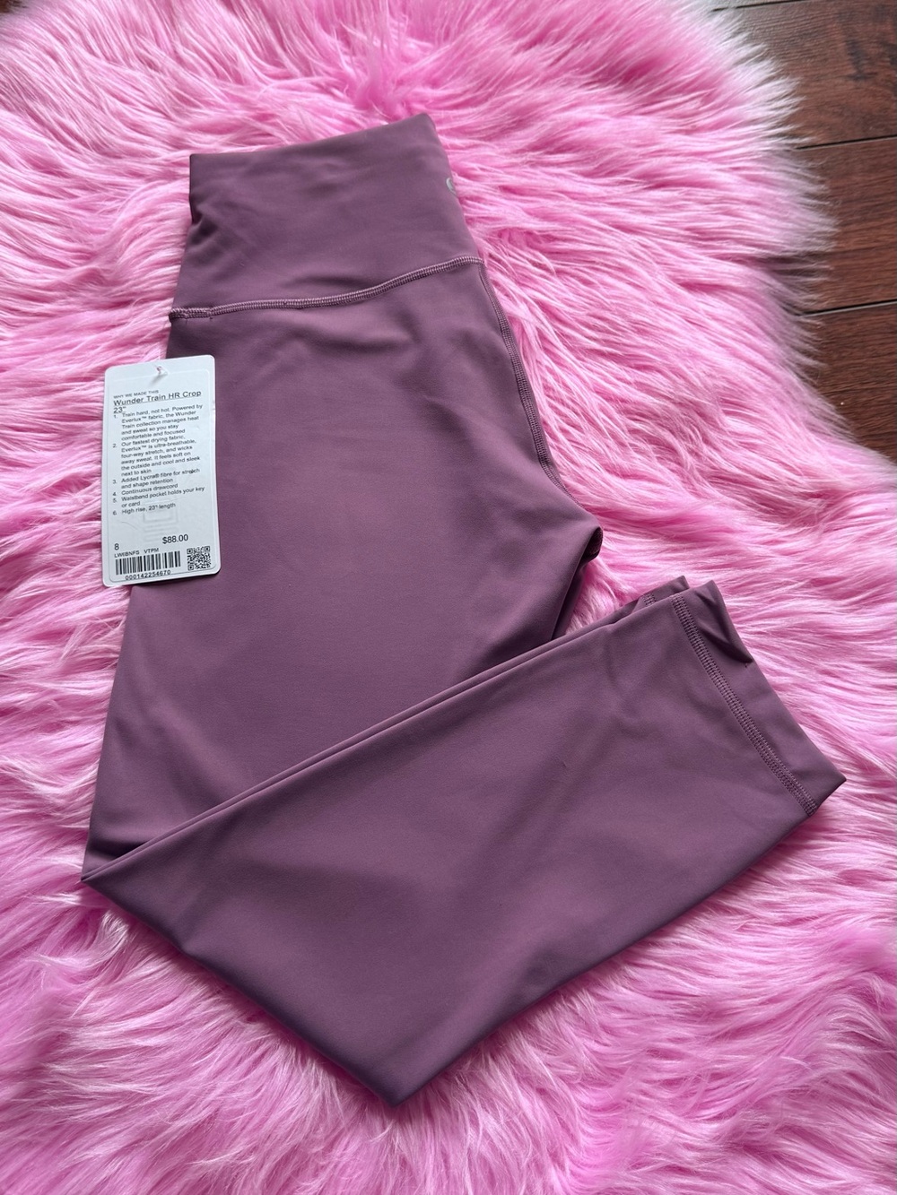 Size 8 Lululemon Wunder Train High-Rise Crop 23"
Vintage Plum